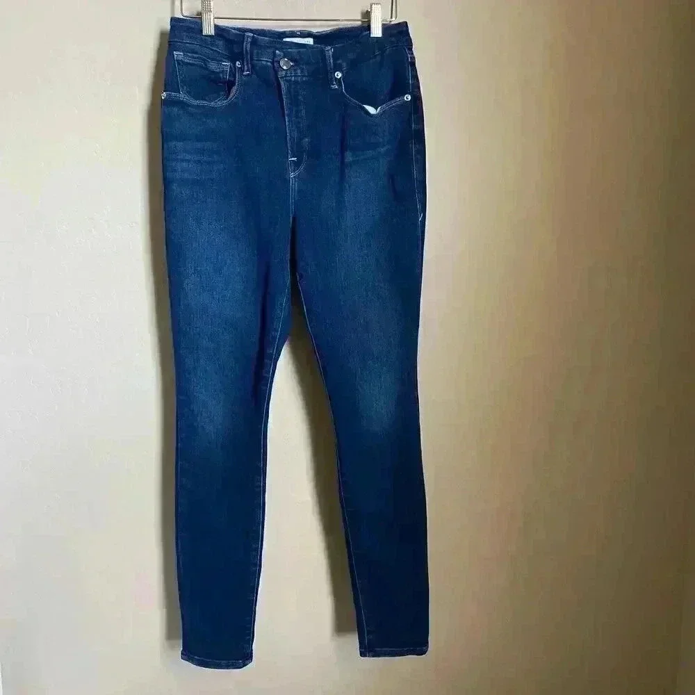 Good American‎ Good Legs Crossover High Waist Ankle Skinny Jeans
